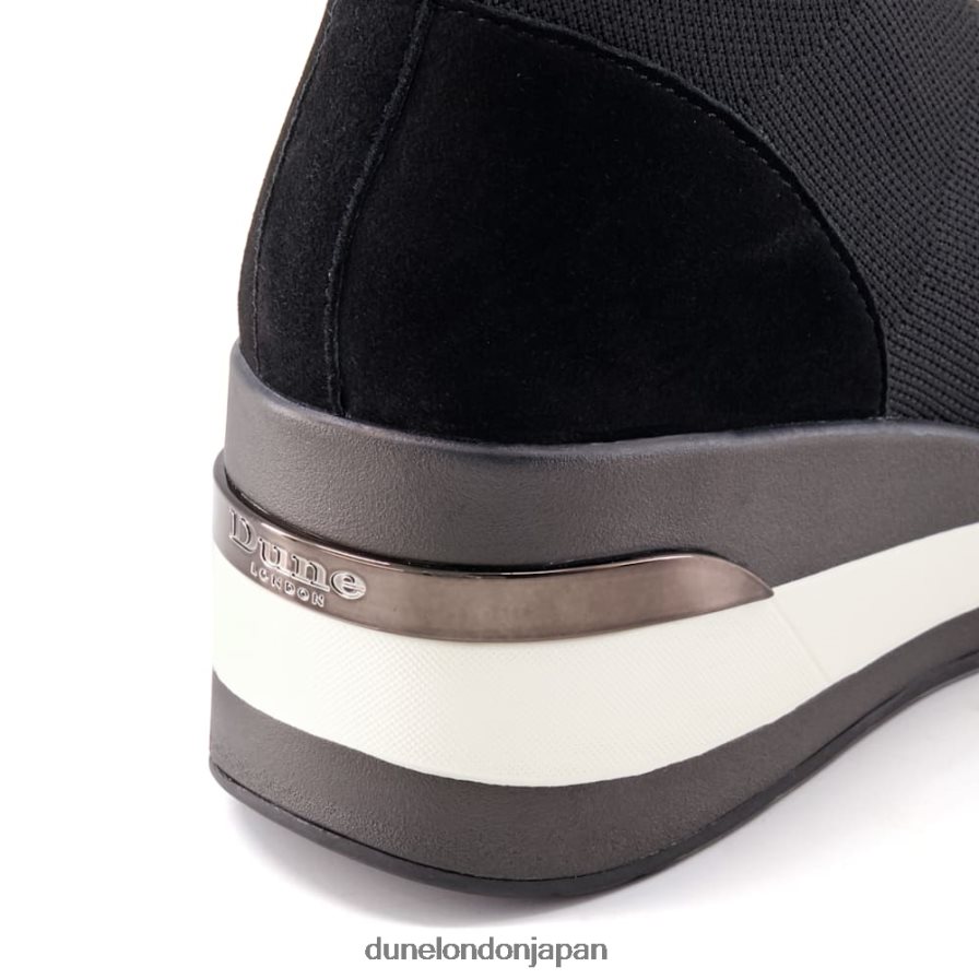 エンゲル ワイドフィットミッドウェッジソックストレーナー 黒 女性 Dune London 4JB82R512