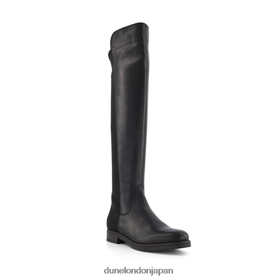 熱帯 膝上ストレッチブーツ 黒 女性 Dune London 4JB82R513
