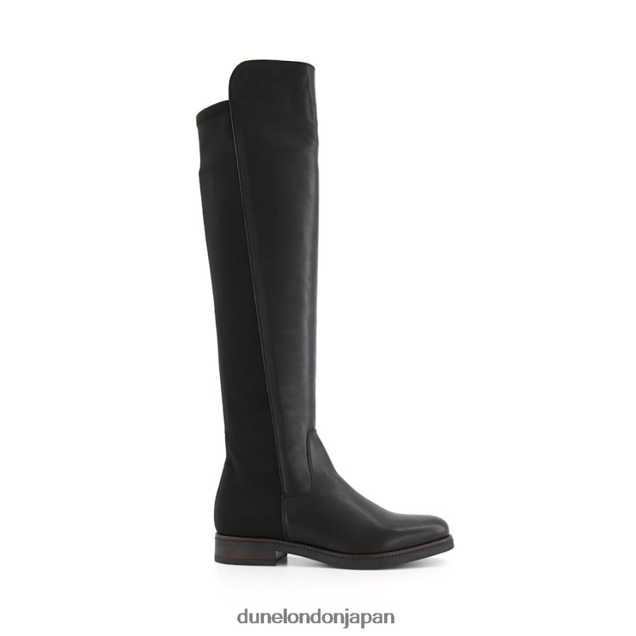 熱帯 膝上ストレッチブーツ 黒 女性 Dune London 4JB82R513
