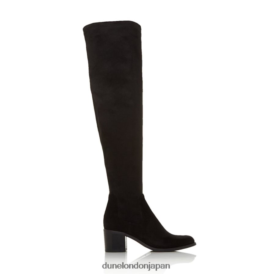 サンダー オーバーニーブーツ 黒 女性 Dune London 4JB82R518