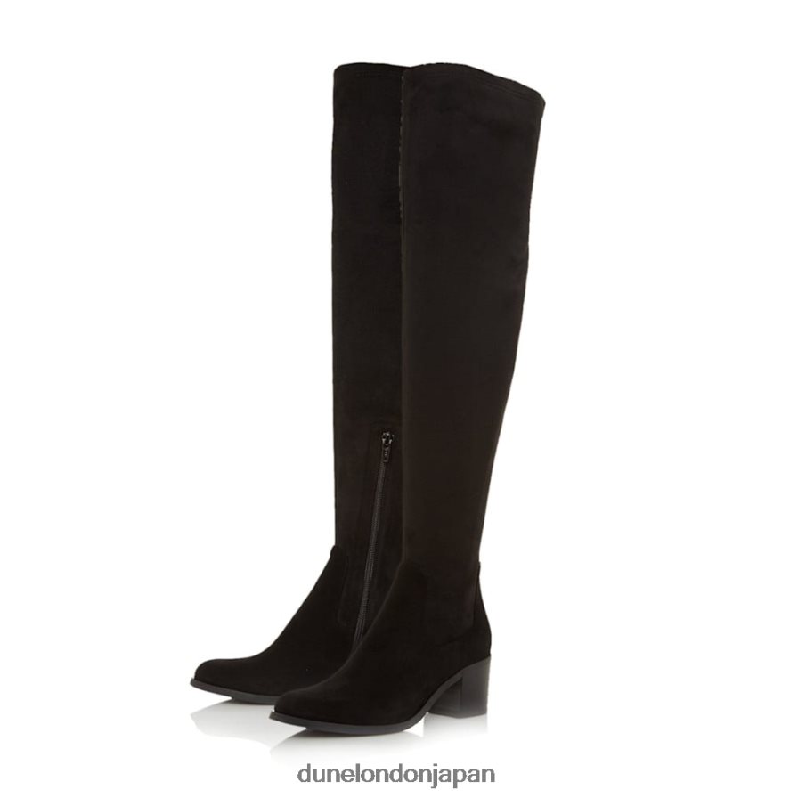 サンダー オーバーニーブーツ 黒 女性 Dune London 4JB82R518