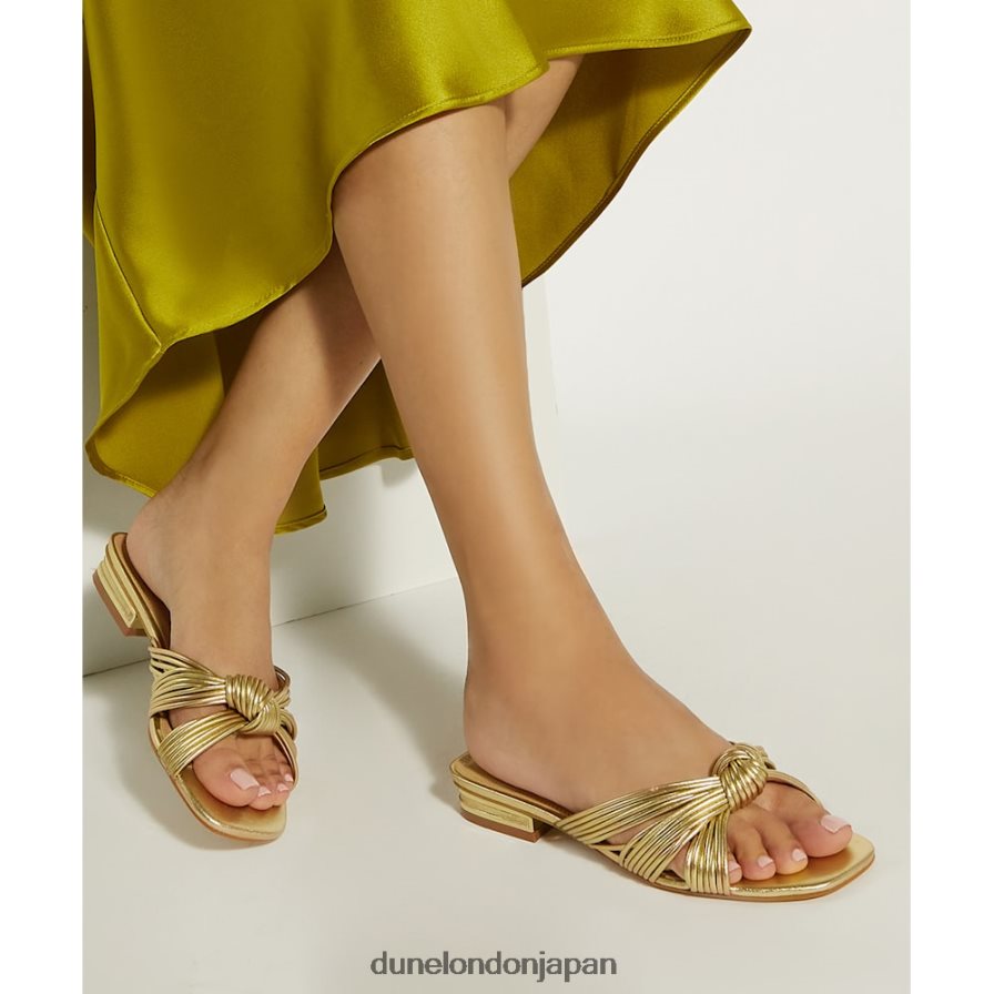 レイラ ノットディテール スライダーサンダル 金 女性 Dune London 4JB82R51