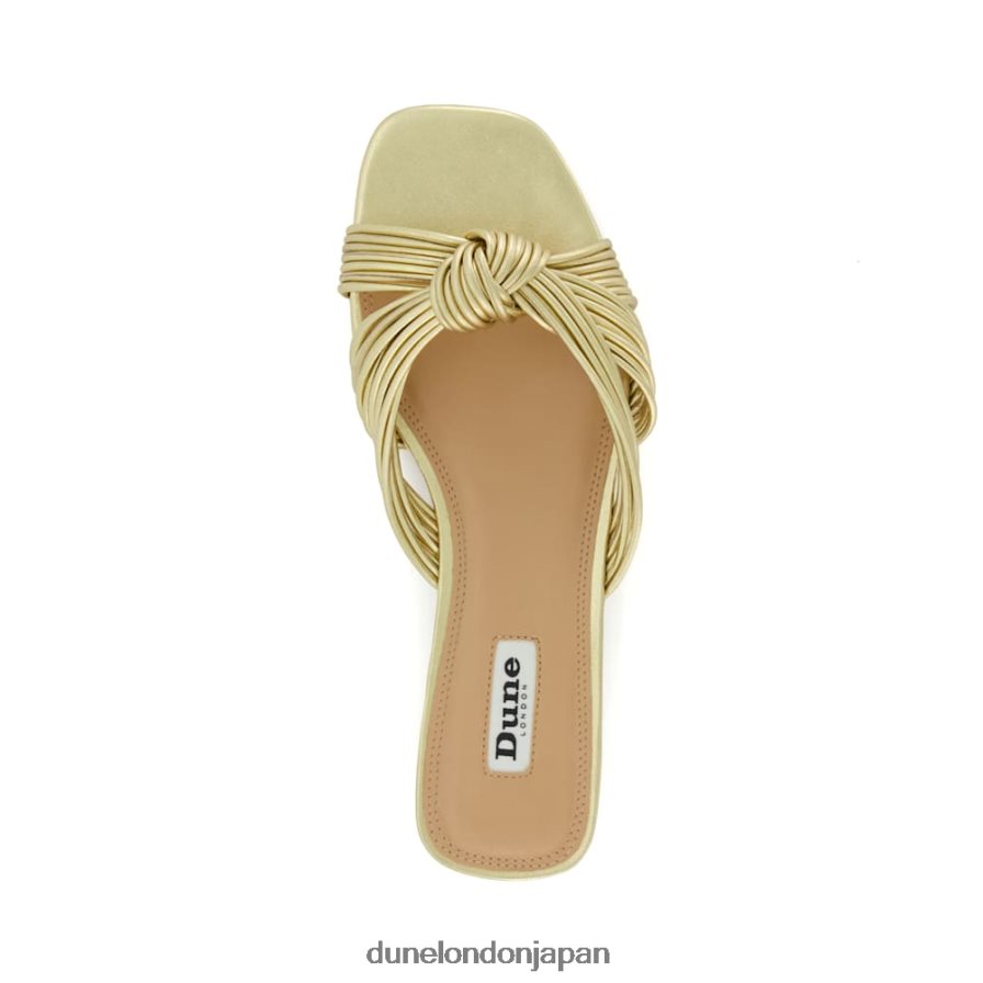 レイラ ノットディテール スライダーサンダル 金 女性 Dune London 4JB82R51