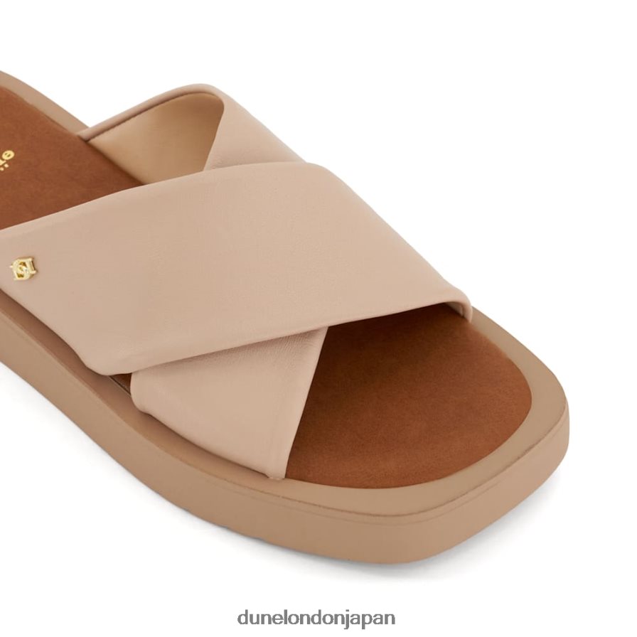 酒 レザーフラットサンダル ヌード 女性 Dune London 4JB82R520