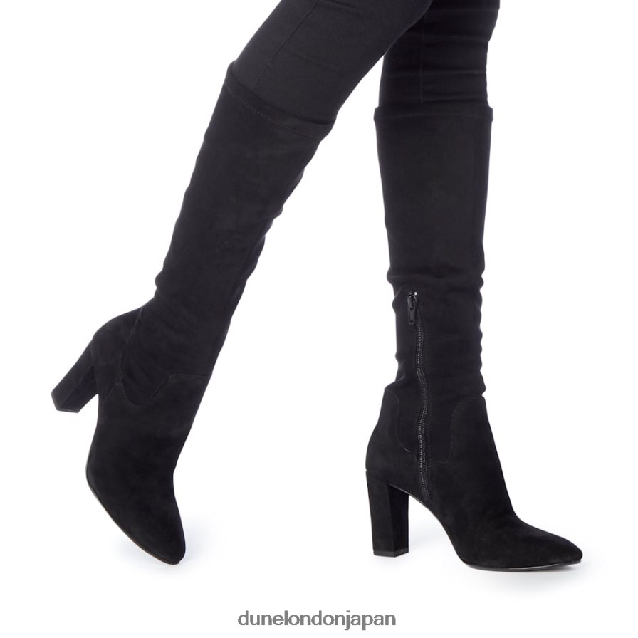 サイレン ワイドフィットヒールニーハイブーツ 黒 女性 Dune London 4JB82R526