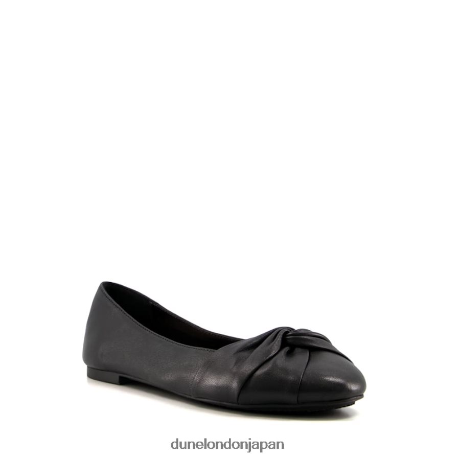 ハンソン ツイストフロントバレエシューズ 黒 女性 Dune London 4JB82R530