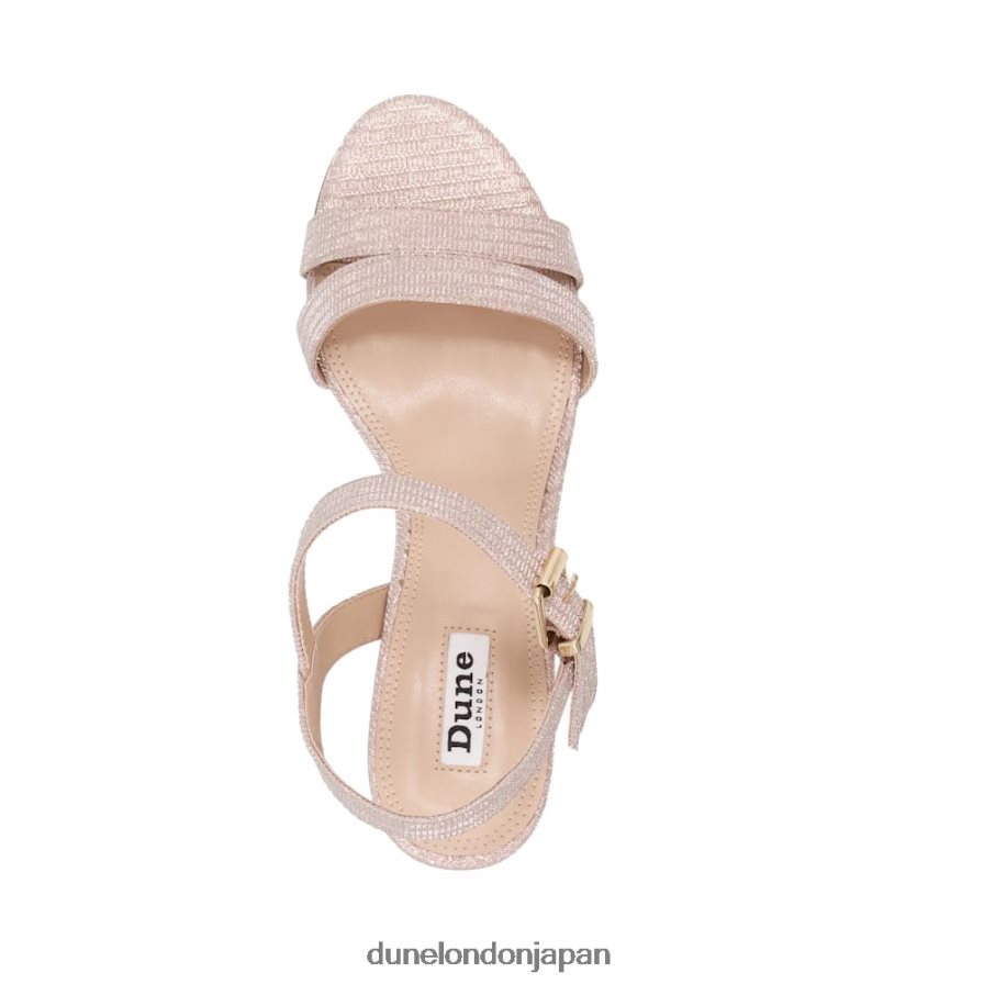 メリサ ブロックヒールサンダル ローズゴールド 女性 Dune London 4JB82R531