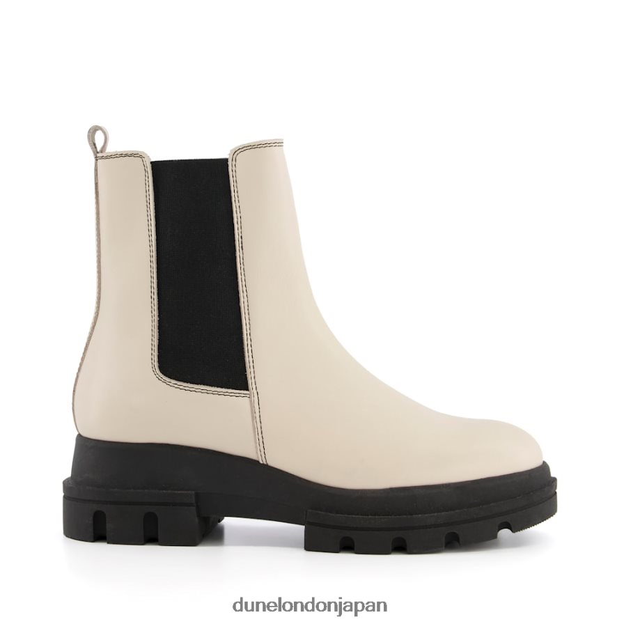 プロヴァンス レザーチャンキーソールチェルシーブーツ 生成り 女性 Dune London 4JB82R533