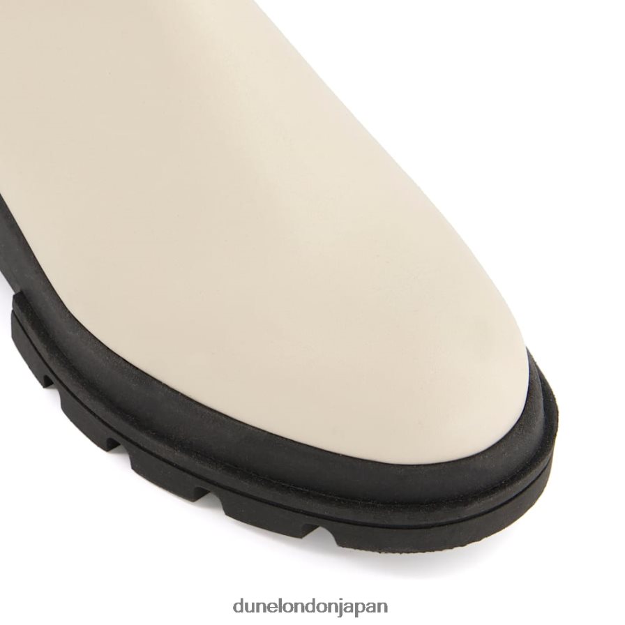 プロヴァンス レザーチャンキーソールチェルシーブーツ 生成り 女性 Dune London 4JB82R533