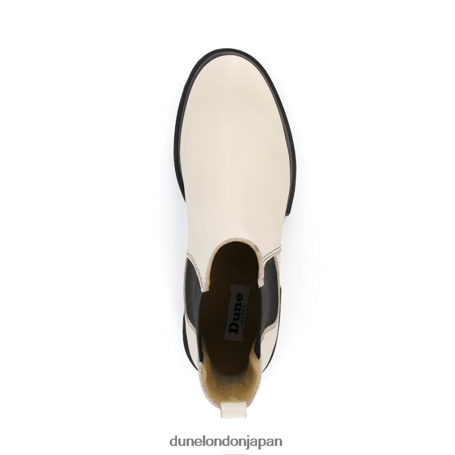 プロヴァンス レザーチャンキーソールチェルシーブーツ 生成り 女性 Dune London 4JB82R533