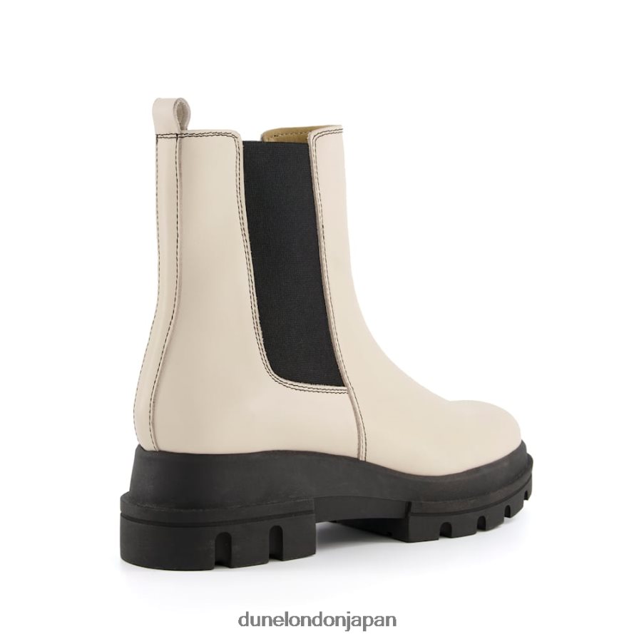 プロヴァンス レザーチャンキーソールチェルシーブーツ 生成り 女性 Dune London 4JB82R533