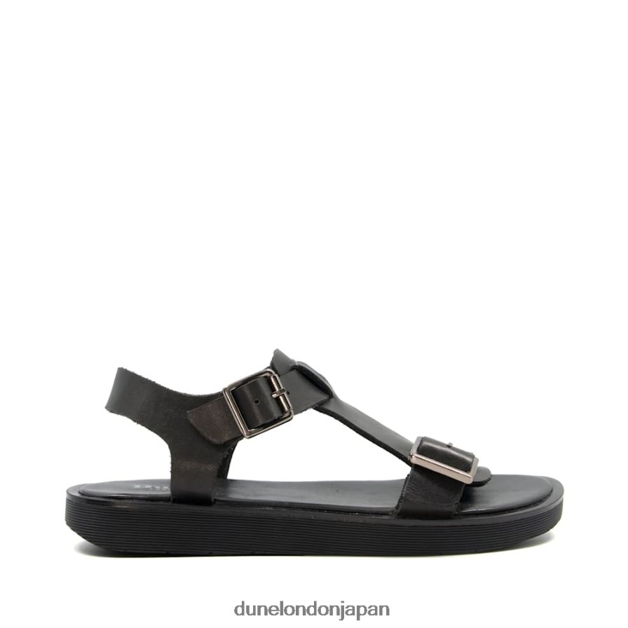 ラングリー チャンキーバックルフラットサンダル 黒 女性 Dune London 4JB82R535