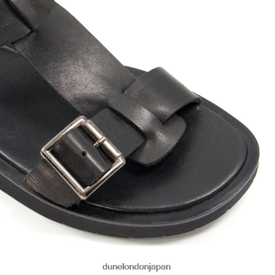 ラングリー チャンキーバックルフラットサンダル 黒 女性 Dune London 4JB82R535