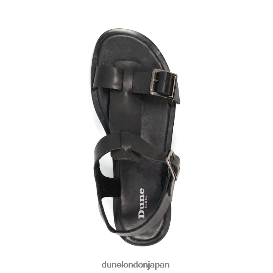 ラングリー チャンキーバックルフラットサンダル 黒 女性 Dune London 4JB82R535