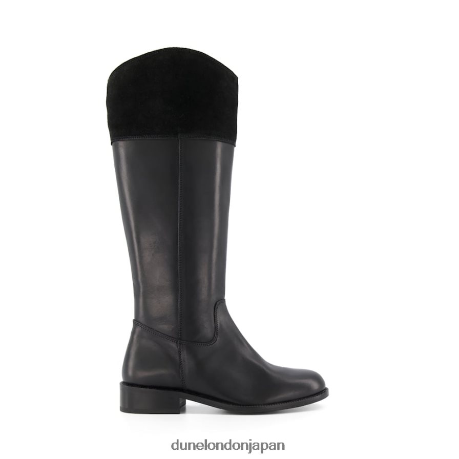 ティナ ニーハイライダーブーツ 黒 女性 Dune London 4JB82R537