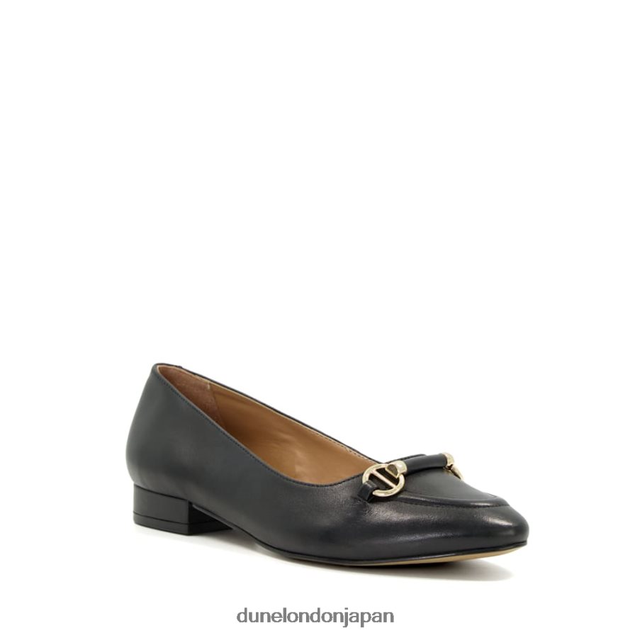 ヒッピー レザースナッフルトリム バレエパンプス 黒 女性 Dune London 4JB82R541