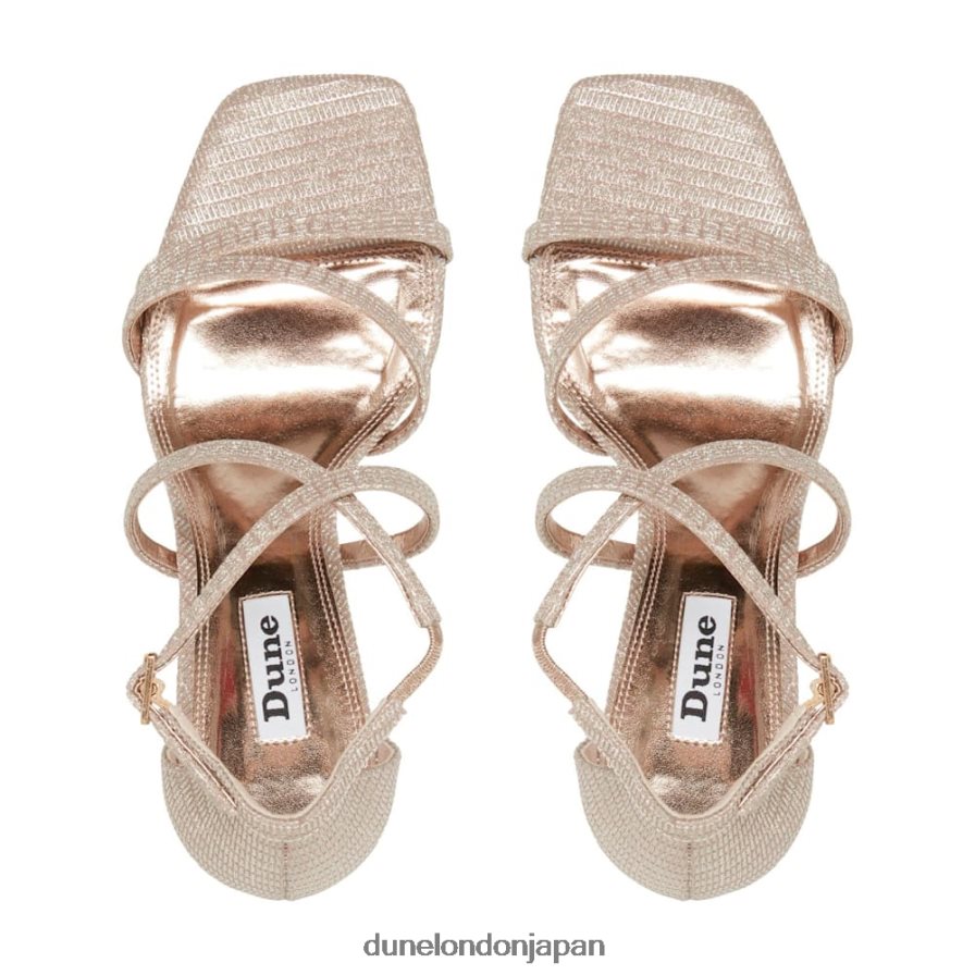 ミュージカル ストラップ付きメタリックヒールサンダル メタリックな 女性 Dune London 4JB82R542
