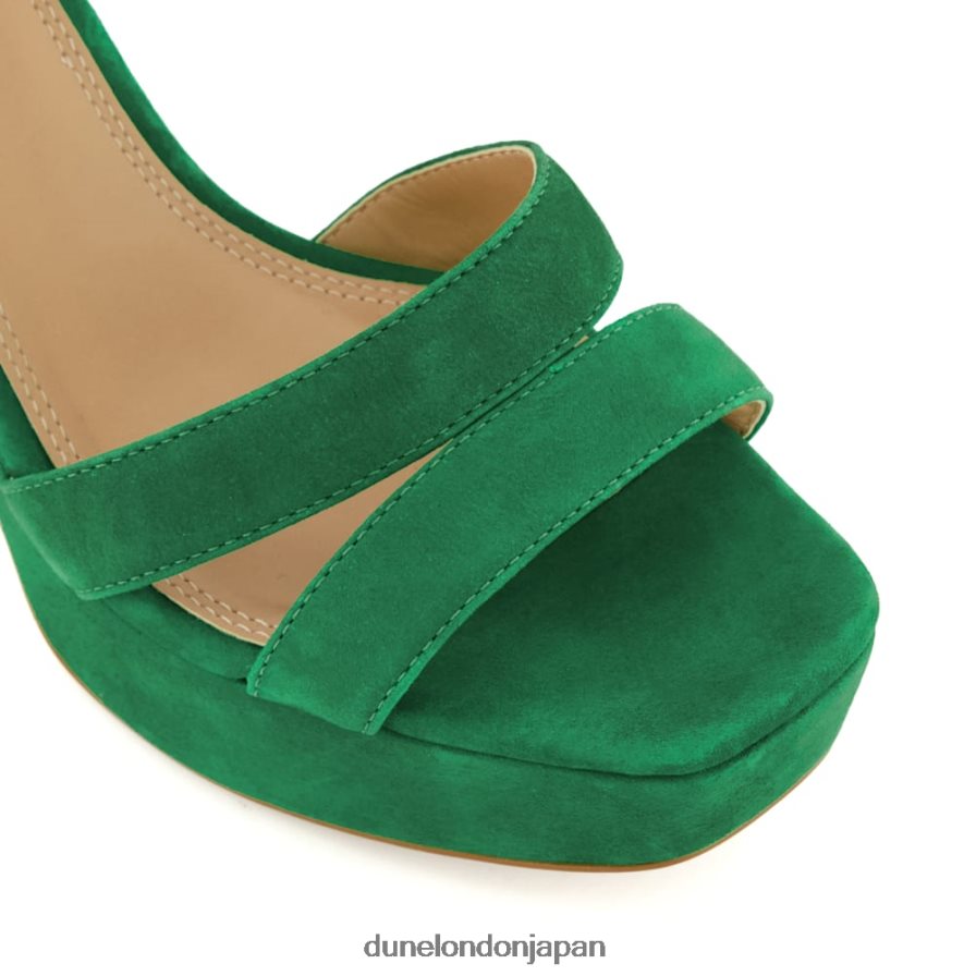 溶けた スエードミッドプラットフォームサンダル 緑 女性 Dune London 4JB82R545