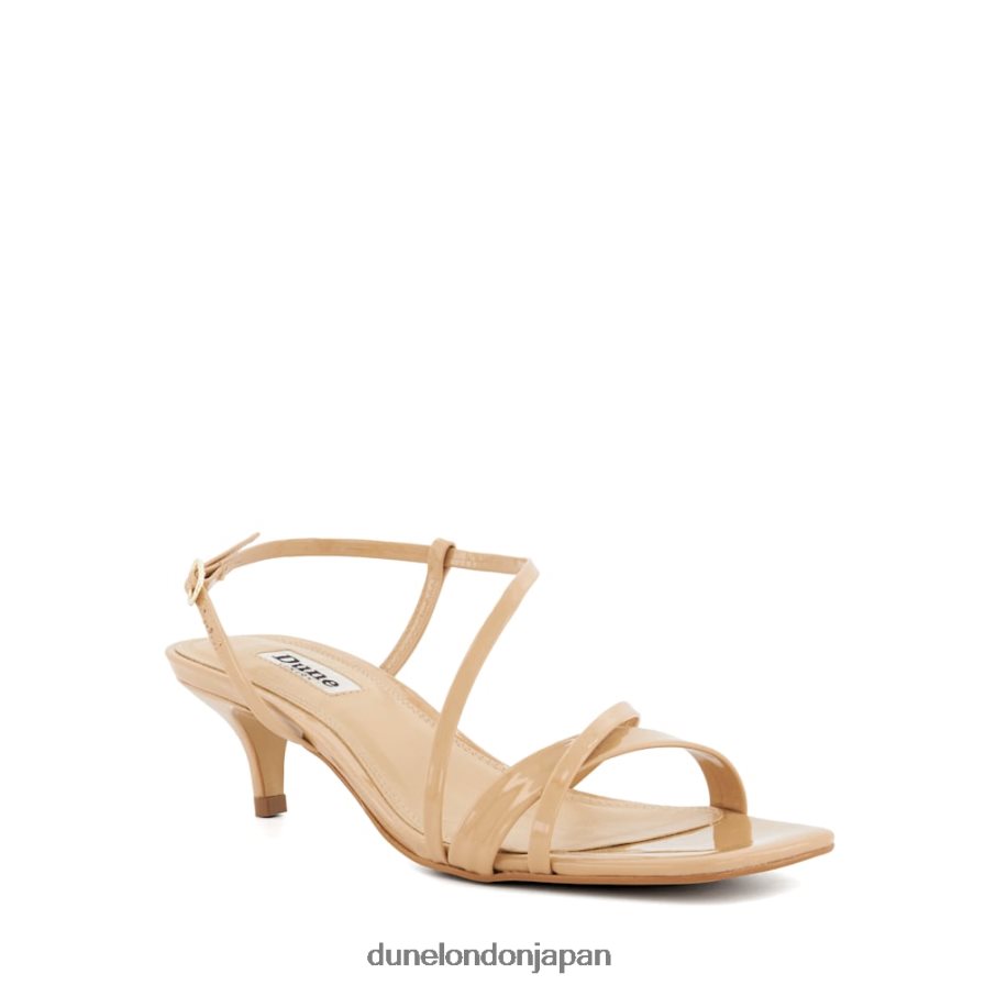 丁寧に ストラップ パテント キトゥンヒール サンダル ヌード 女性 Dune London 4JB82R546