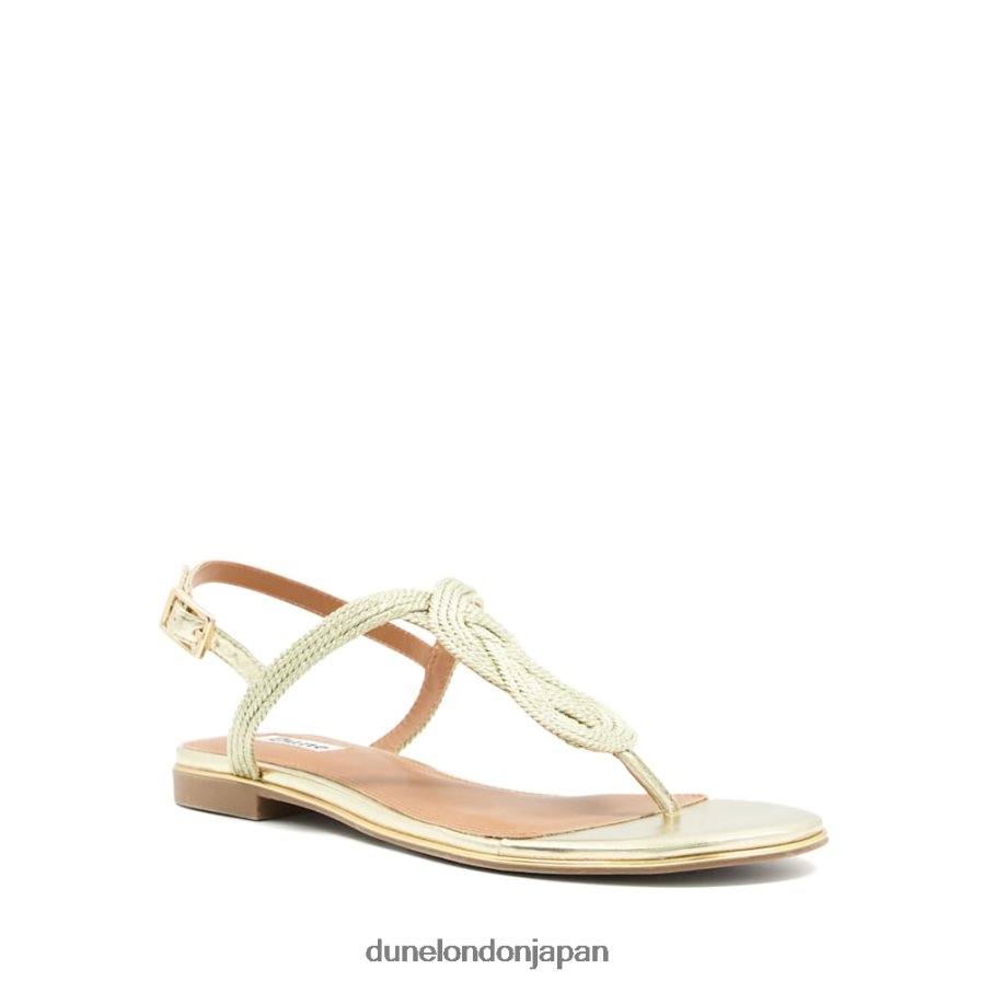 ロジック トングストラップ フラットサンダル 金 女性 Dune London 4JB82R548