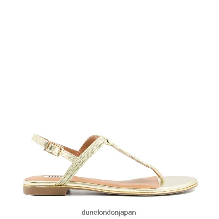 ロジック トングストラップ フラットサンダル 金 女性 Dune London 4JB82R548