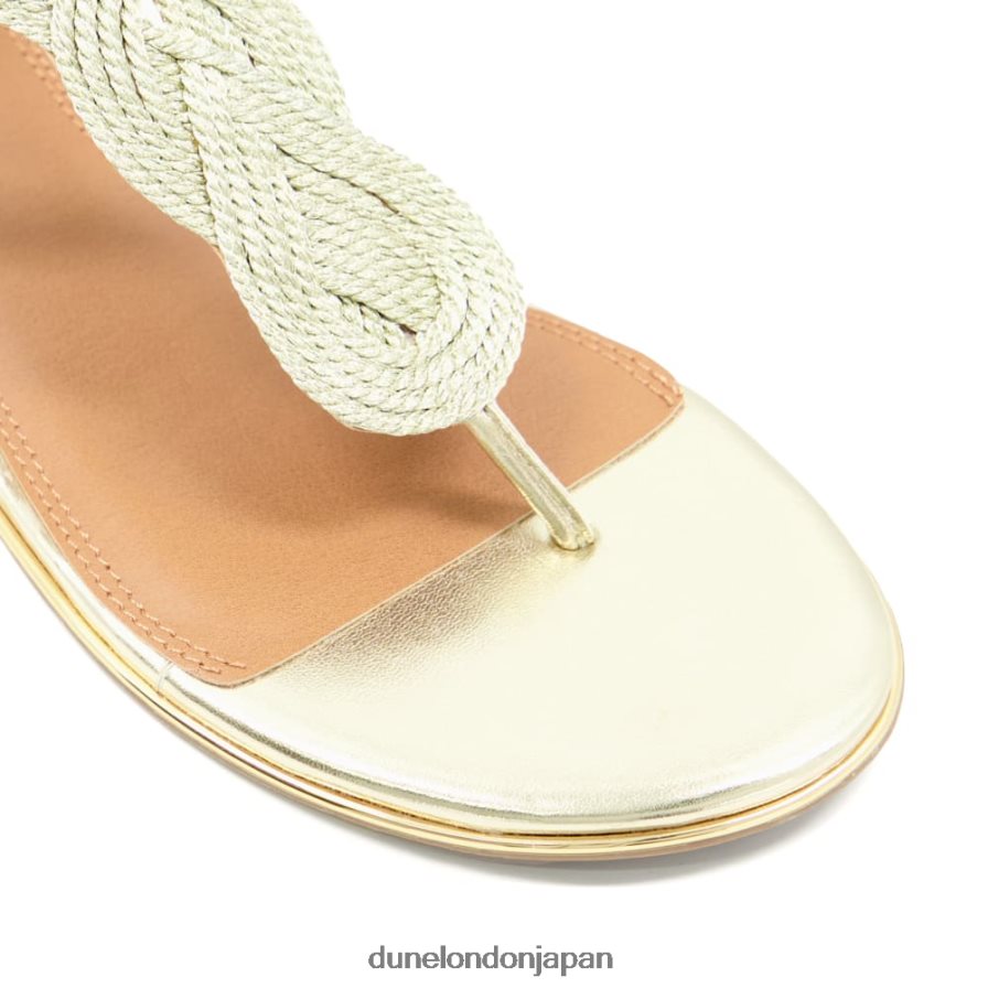 ロジック トングストラップ フラットサンダル 金 女性 Dune London 4JB82R548