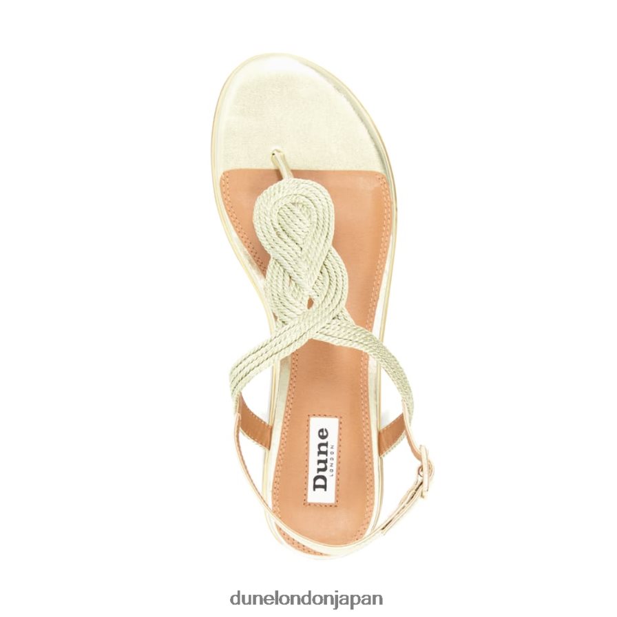 ロジック トングストラップ フラットサンダル 金 女性 Dune London 4JB82R548