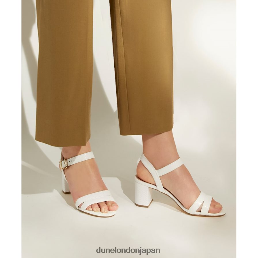 メリサ ブロックヒールサンダル 白 女性 Dune London 4JB82R555