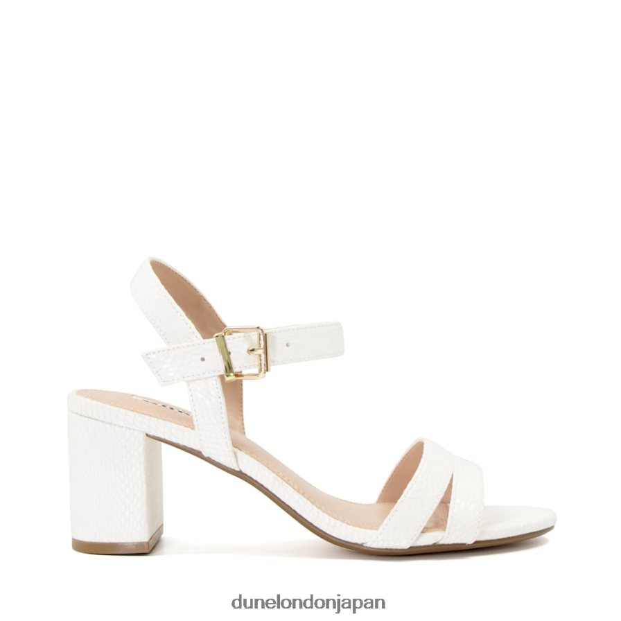 メリサ ブロックヒールサンダル 白 女性 Dune London 4JB82R555