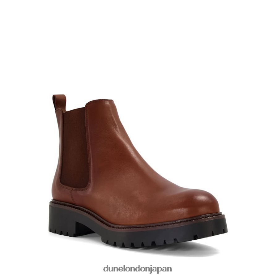 ポーチ レザーチェルシーブーツ 黄褐色 女性 Dune London 4JB82R556