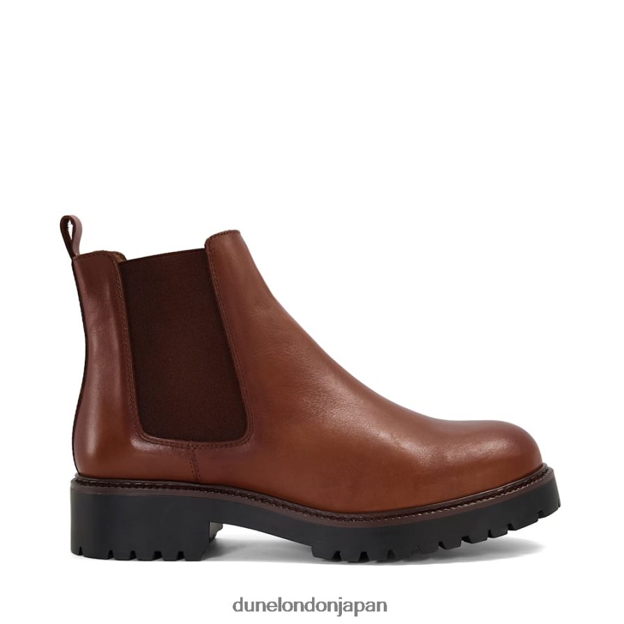 ポーチ レザーチェルシーブーツ 黄褐色 女性 Dune London 4JB82R556