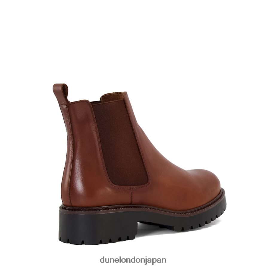 ポーチ レザーチェルシーブーツ 黄褐色 女性 Dune London 4JB82R556