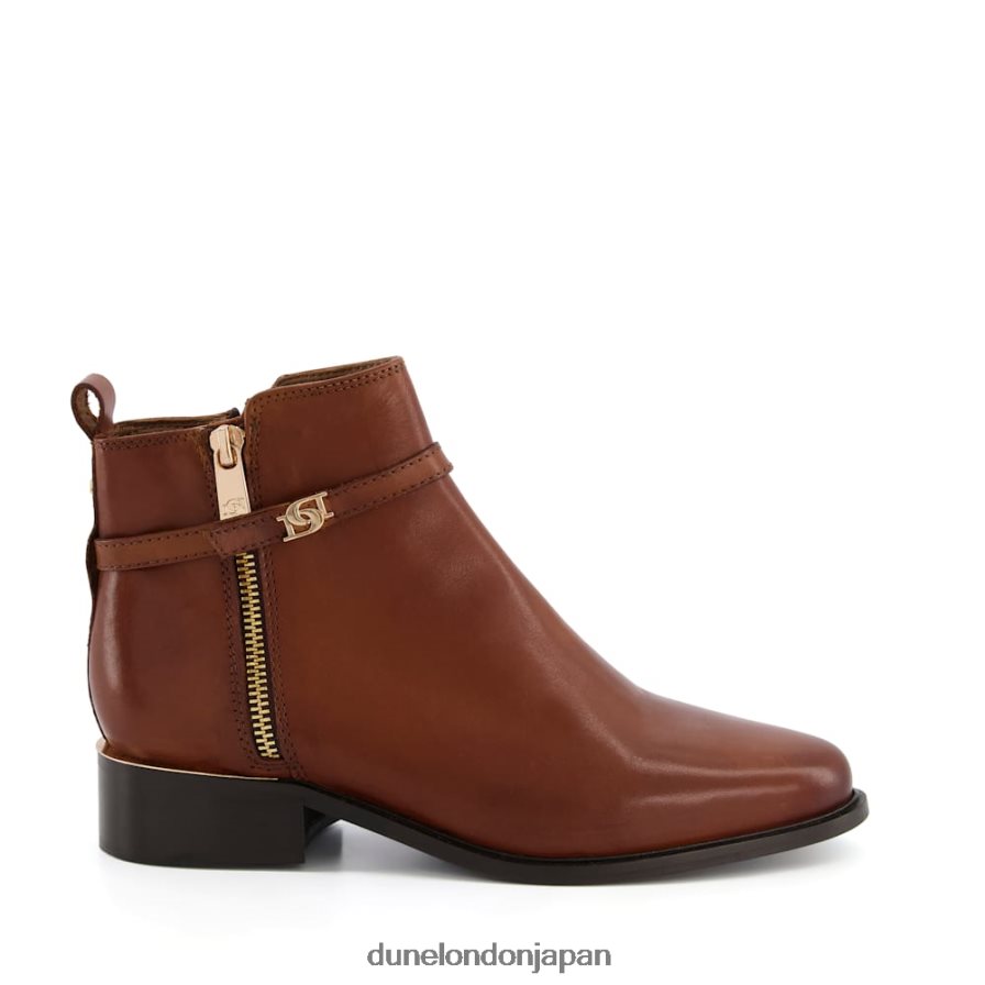 パプ ワイドフィット ジップディテール アンクルブーツ 黄褐色 女性 Dune London 4JB82R567