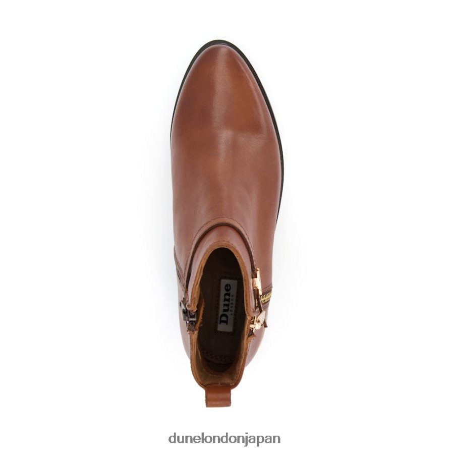 パプ ワイドフィット ジップディテール アンクルブーツ 黄褐色 女性 Dune London 4JB82R567