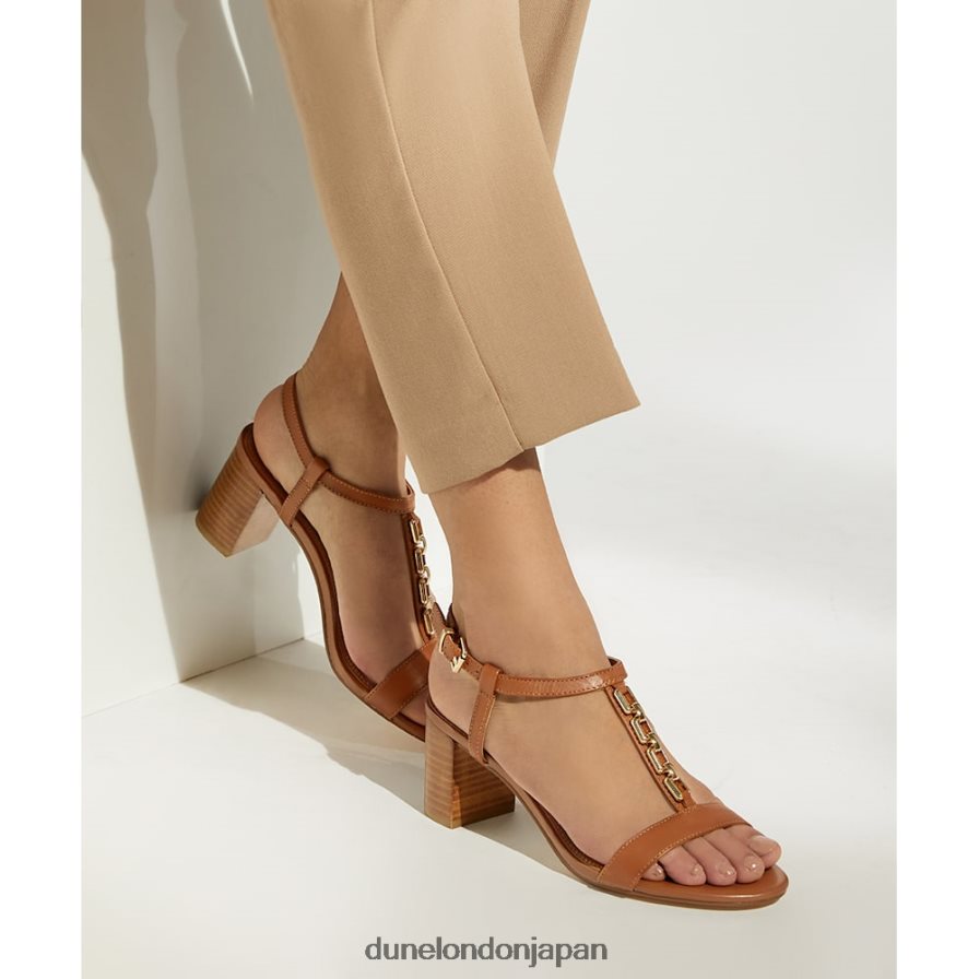 ただ チェーンディテールサンダル 黄褐色 女性 Dune London 4JB82R56