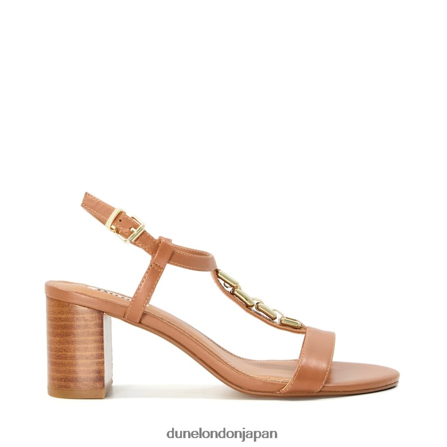 ただ チェーンディテールサンダル 黄褐色 女性 Dune London 4JB82R56
