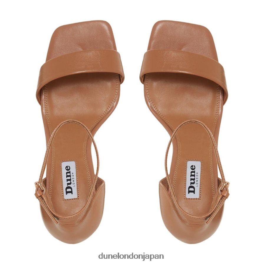 メリ スクエアトゥ ハイヒール サンダル キャメル 女性 Dune London 4JB82R573