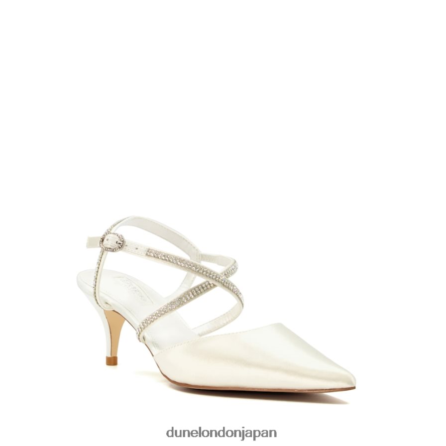 デビュー ディアマンテ クロスストラップ ウェディングシューズ 象牙 女性 Dune London 4JB82R578