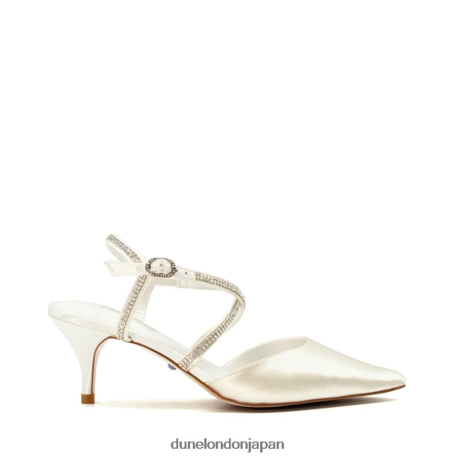 デビュー ディアマンテ クロスストラップ ウェディングシューズ 象牙 女性 Dune London 4JB82R578