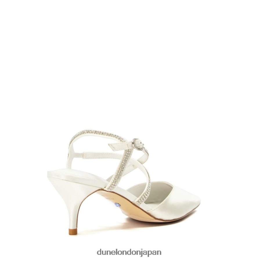 デビュー ディアマンテ クロスストラップ ウェディングシューズ 象牙 女性 Dune London 4JB82R578