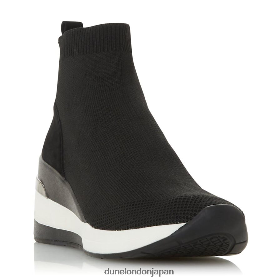 エンゲル ミッドウェッジソックストレーナー 黒 女性 Dune London 4JB82R579