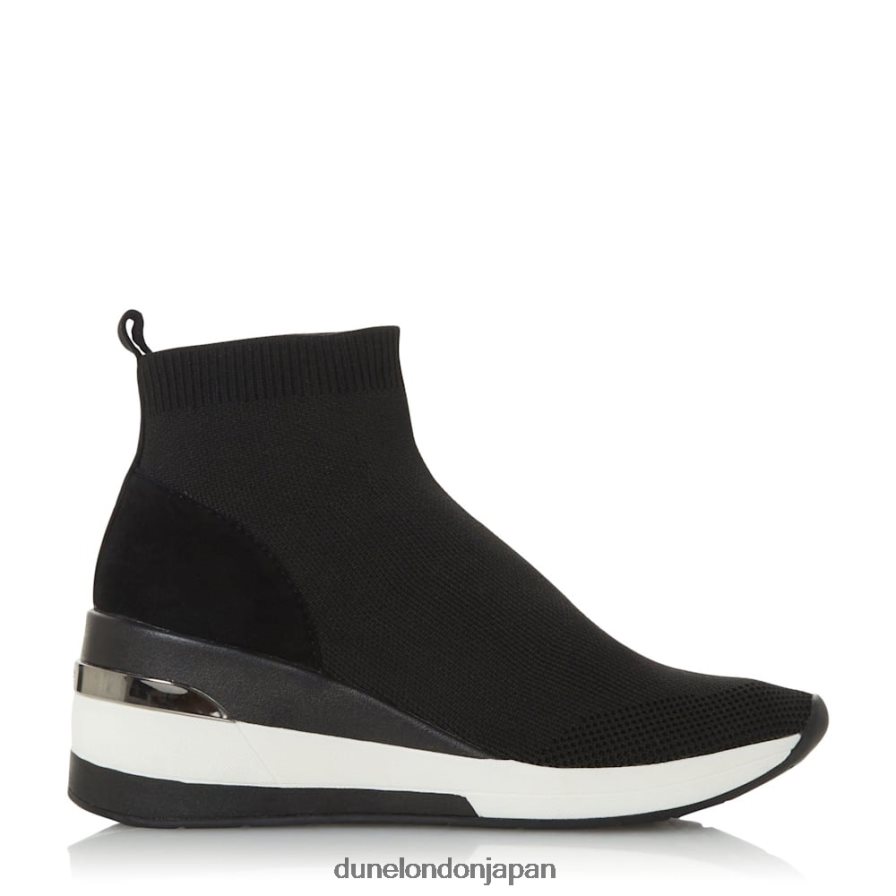 エンゲル ミッドウェッジソックストレーナー 黒 女性 Dune London 4JB82R579