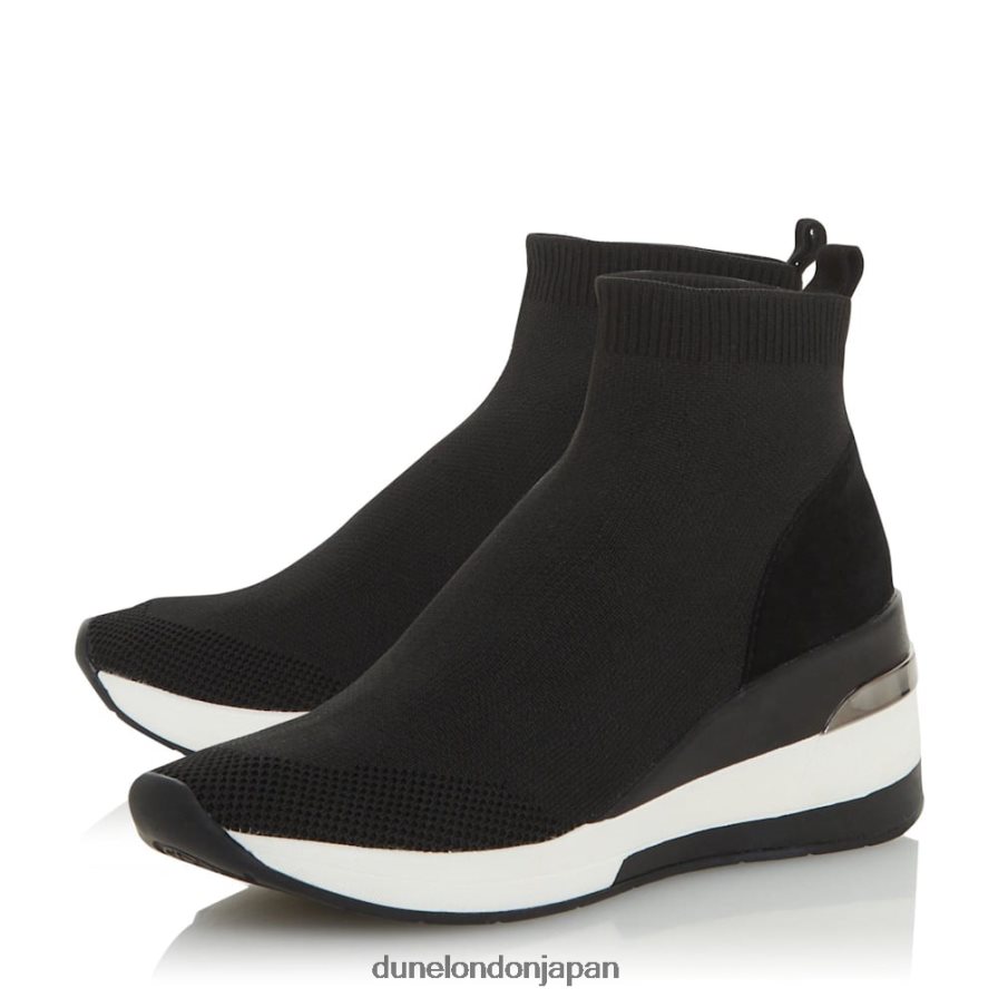 エンゲル ミッドウェッジソックストレーナー 黒 女性 Dune London 4JB82R579