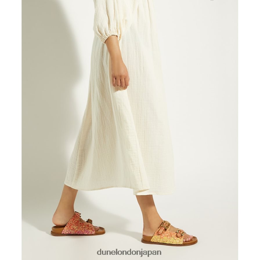 ロリータ バックル付きフラット ラフィア スライド マルチ 女性 Dune London 4JB82R57