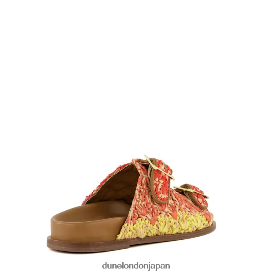 ロリータ バックル付きフラット ラフィア スライド マルチ 女性 Dune London 4JB82R57