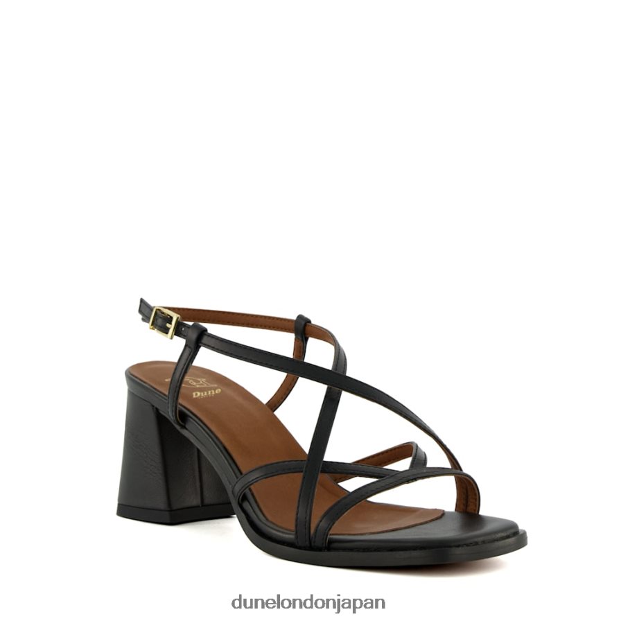 ジャシンタス ストラップブロックヒールサンダル 黒 女性 Dune London 4JB82R582