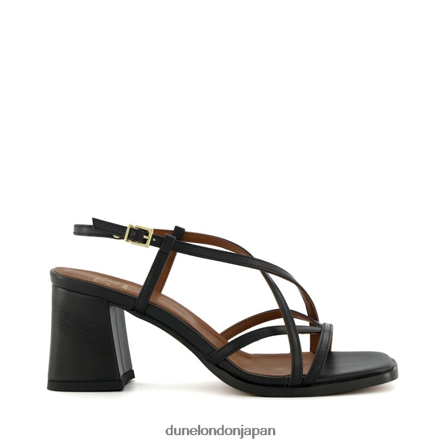 ジャシンタス ストラップブロックヒールサンダル 黒 女性 Dune London 4JB82R582