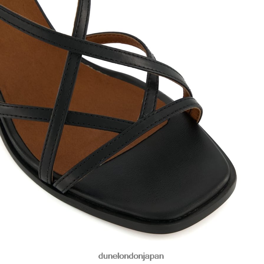 ジャシンタス ストラップブロックヒールサンダル 黒 女性 Dune London 4JB82R582