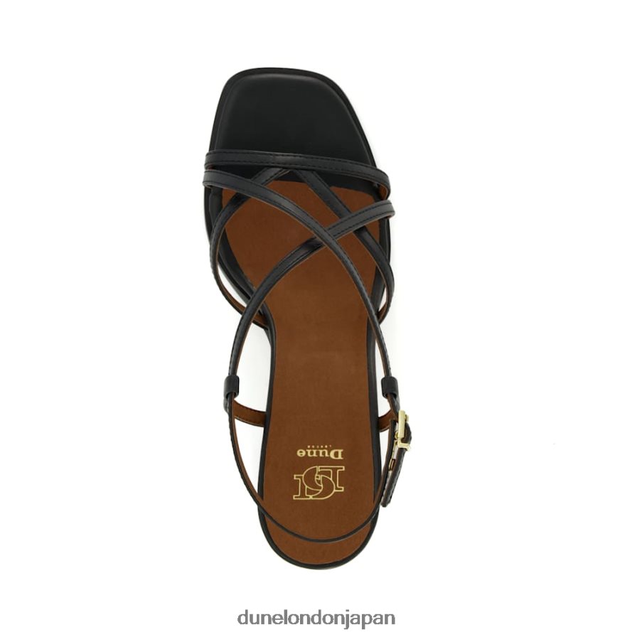 ジャシンタス ストラップブロックヒールサンダル 黒 女性 Dune London 4JB82R582