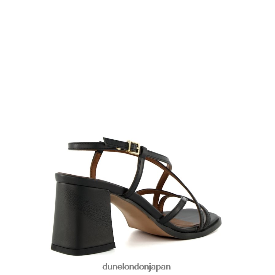 ジャシンタス ストラップブロックヒールサンダル 黒 女性 Dune London 4JB82R582